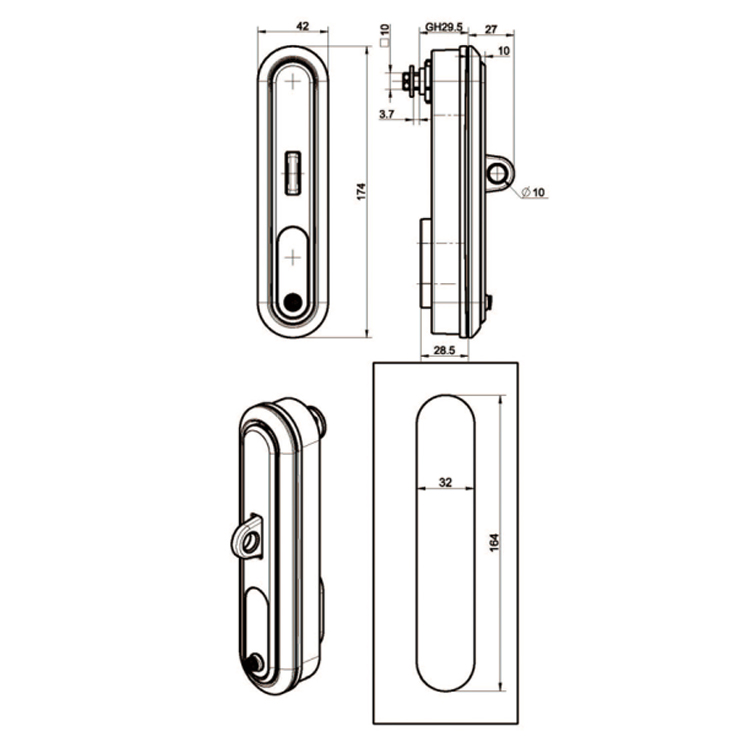 Anti-Tamper Visací zámek typu Crank Lock-A7124
