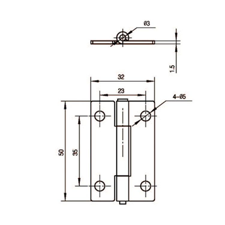 Pravoúhlý stupňovitý montážní závěs-B2221