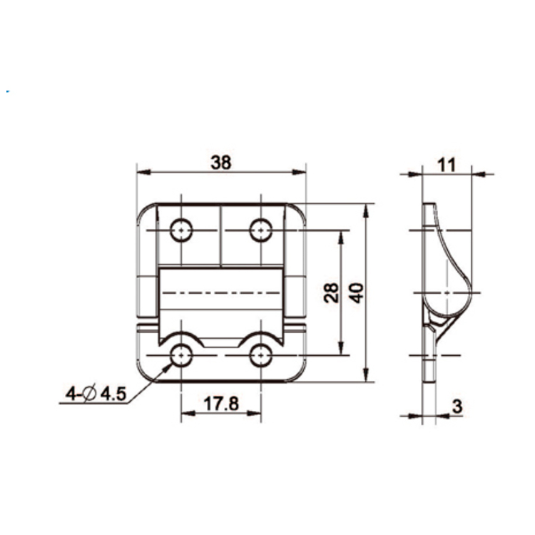 Plochý tlumicí pant-B2222-3;4