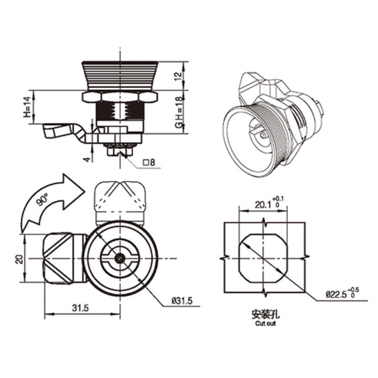 Typ nástroje Siemens Cam Lock-A6016
