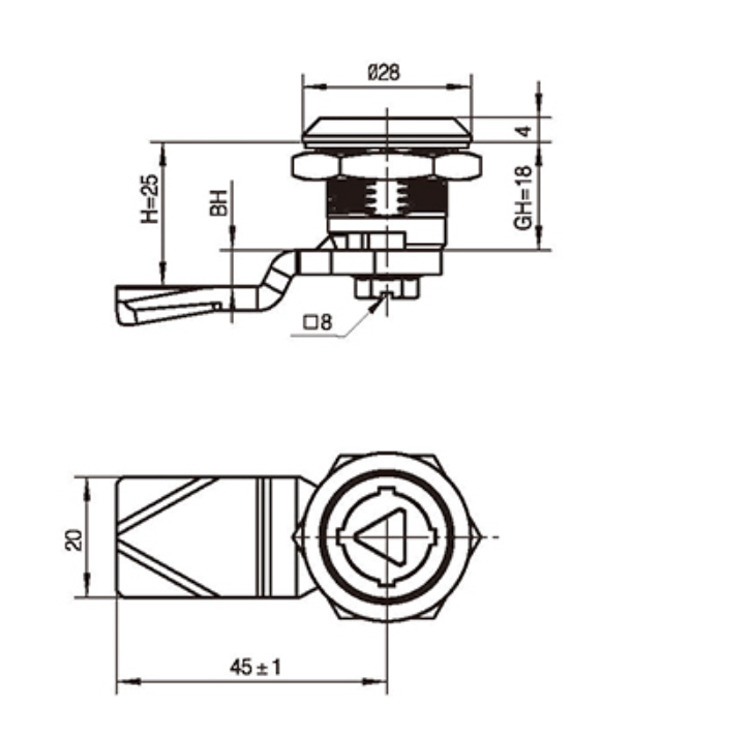 Nástroj proti neoprávněné manipulaci Typ Cam Lock-A6017