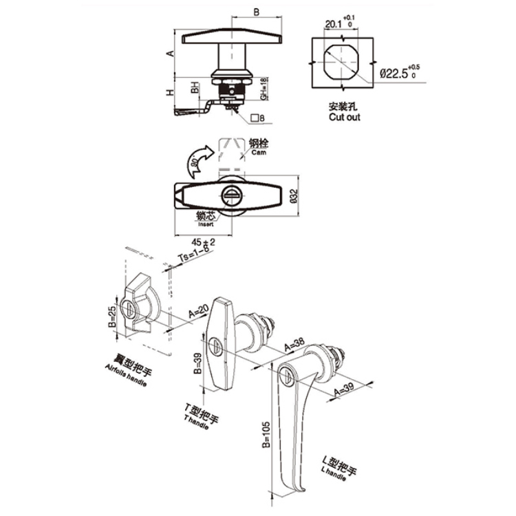 Křídlová rukojeť typu Cam Lock-A6091
