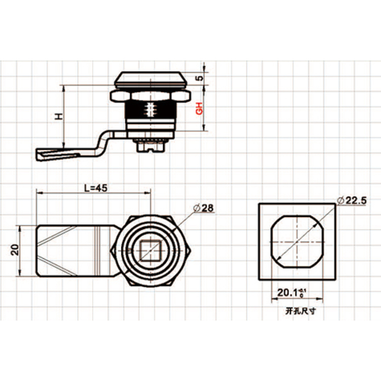 Americký standardní typ nástroje Cam Lock-A6301